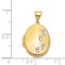14K Yellow Gold Lords Footprints Locket Pendant Jewelry 22.6mm x 13.8mm